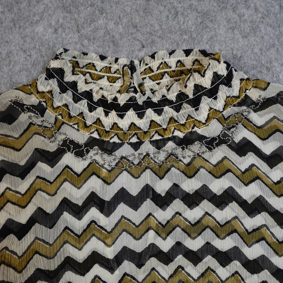 Anthropologie Dress Womens 6 HD Paris Sierade Printed Beaded Socked Sheer Mini - Picture 5 of 12